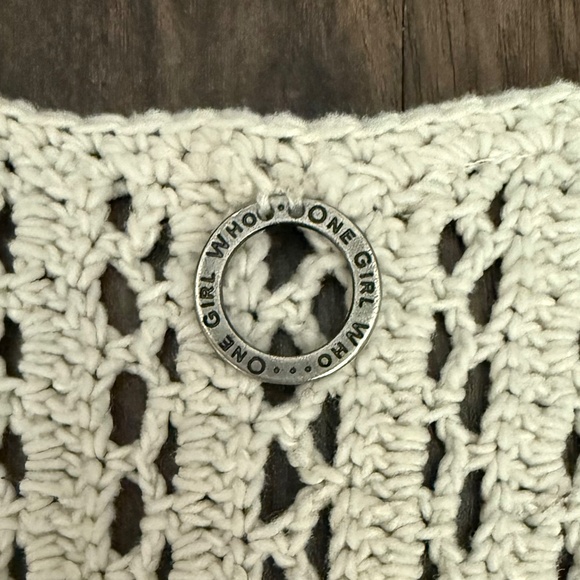 Anthropologie One Girl Who Cream Crochet Sweater - Picture 5 of 10